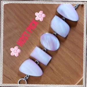 Sterling silver pink mother of pearl bracelet